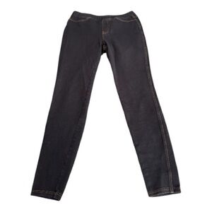 Blue Pull-On Stretch Jeggings Pants Medium Women’s Elastic Waist Back Pockets